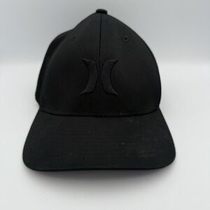 Hurley - Men's Small/Medium Flex Fit‎ Ball Cap hat - Black w/Black
